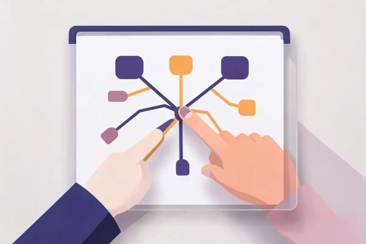 Diagrama de fluxo mostrando a seleção de um CRM com opções.
